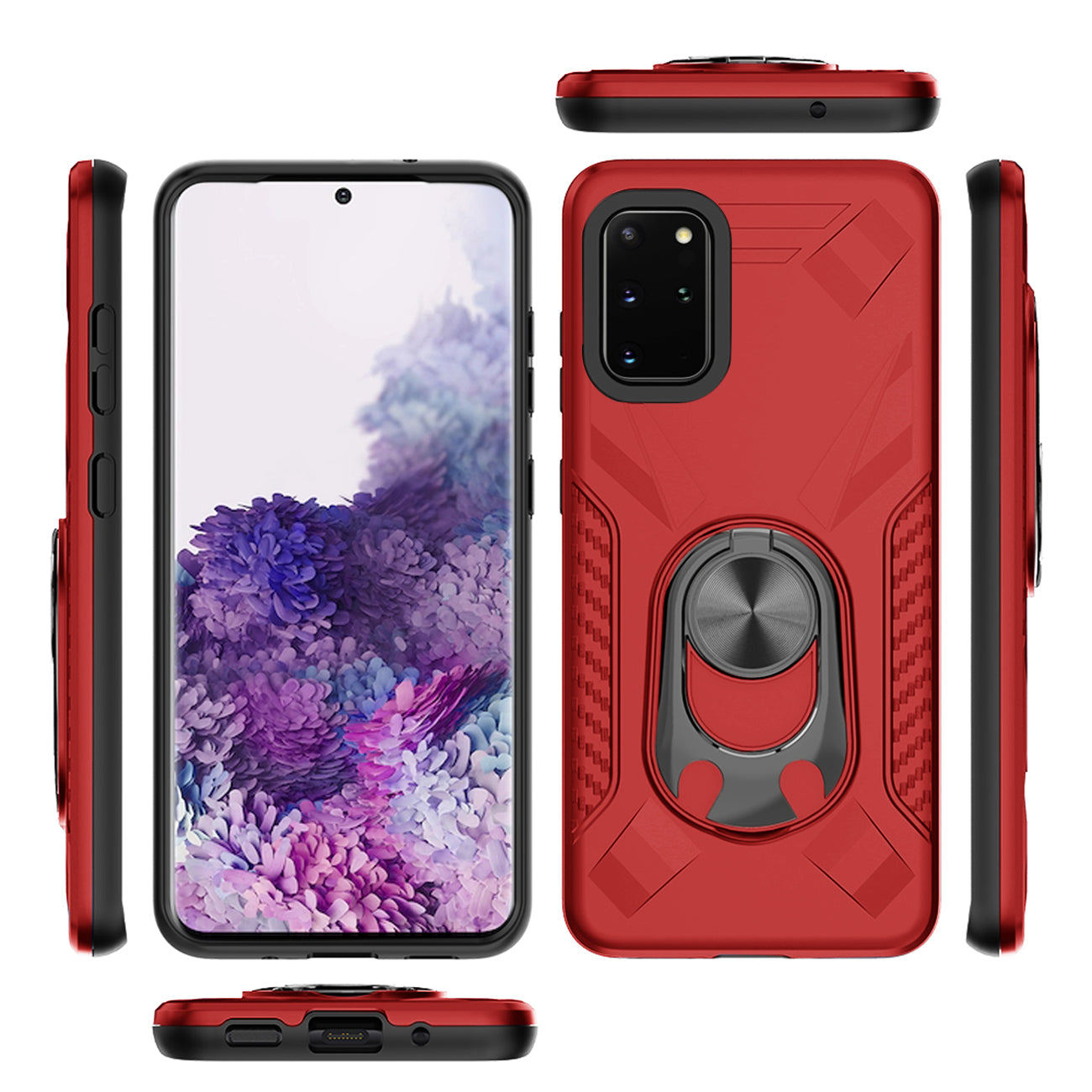 Phone Case with Ring Holder SAMSUNG GALAXY S20 PLUS In Red