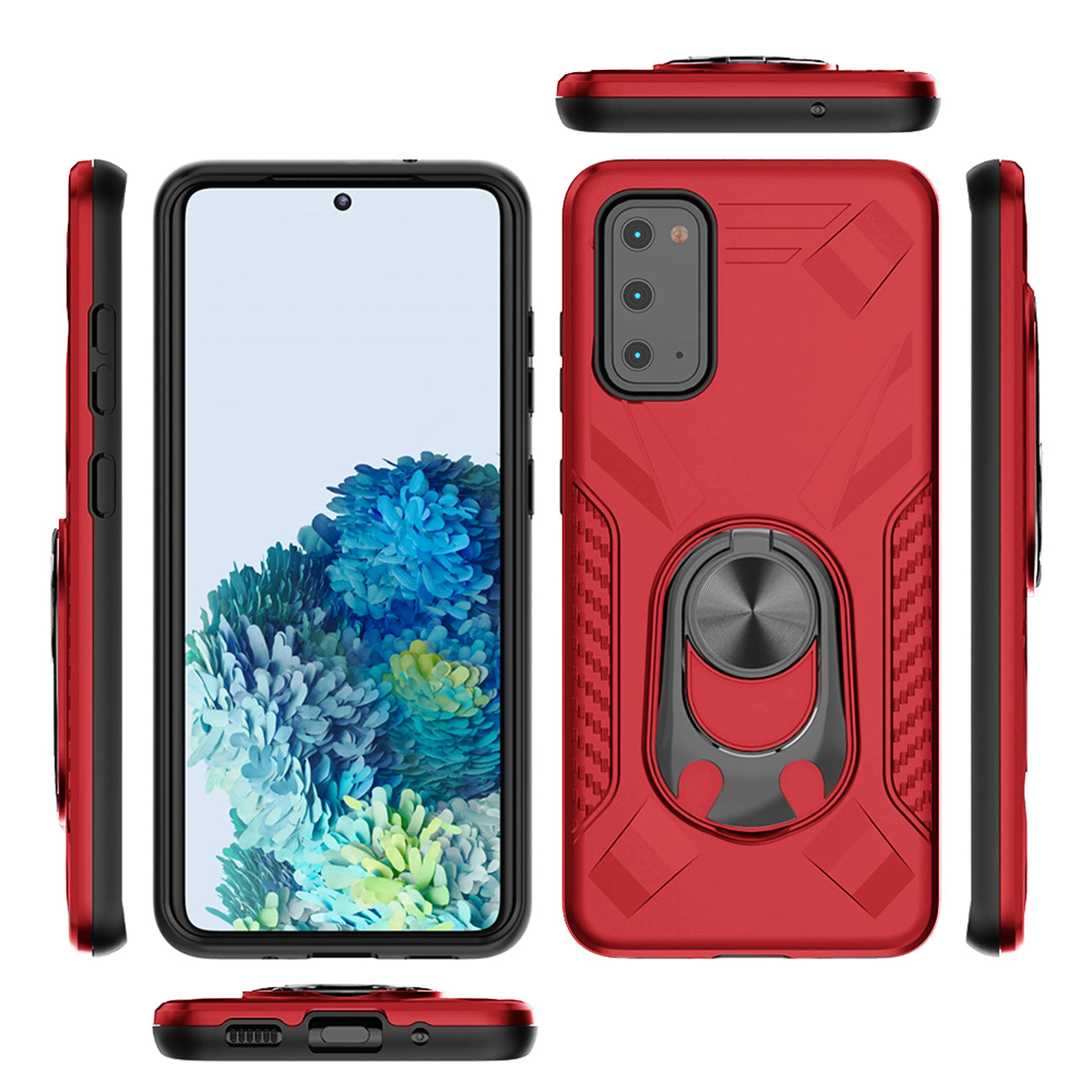 Phone Case with Ring Holder SAMSUNG GALAXY S20 In Red
