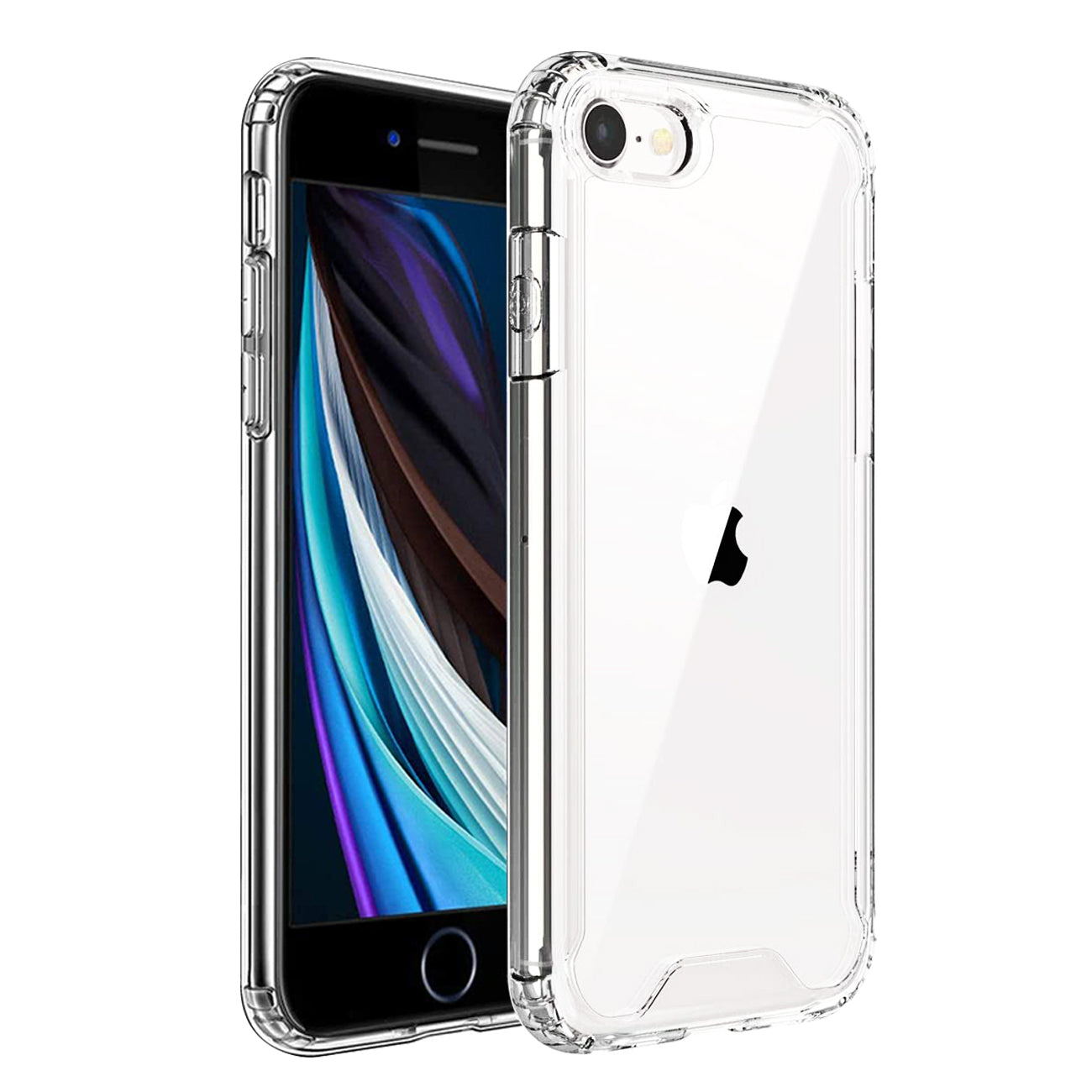 Case Bumper PC And TPU High Quality 2X Clean For iPhone SE2/ iPhone 8/ iPhone 7 Clear