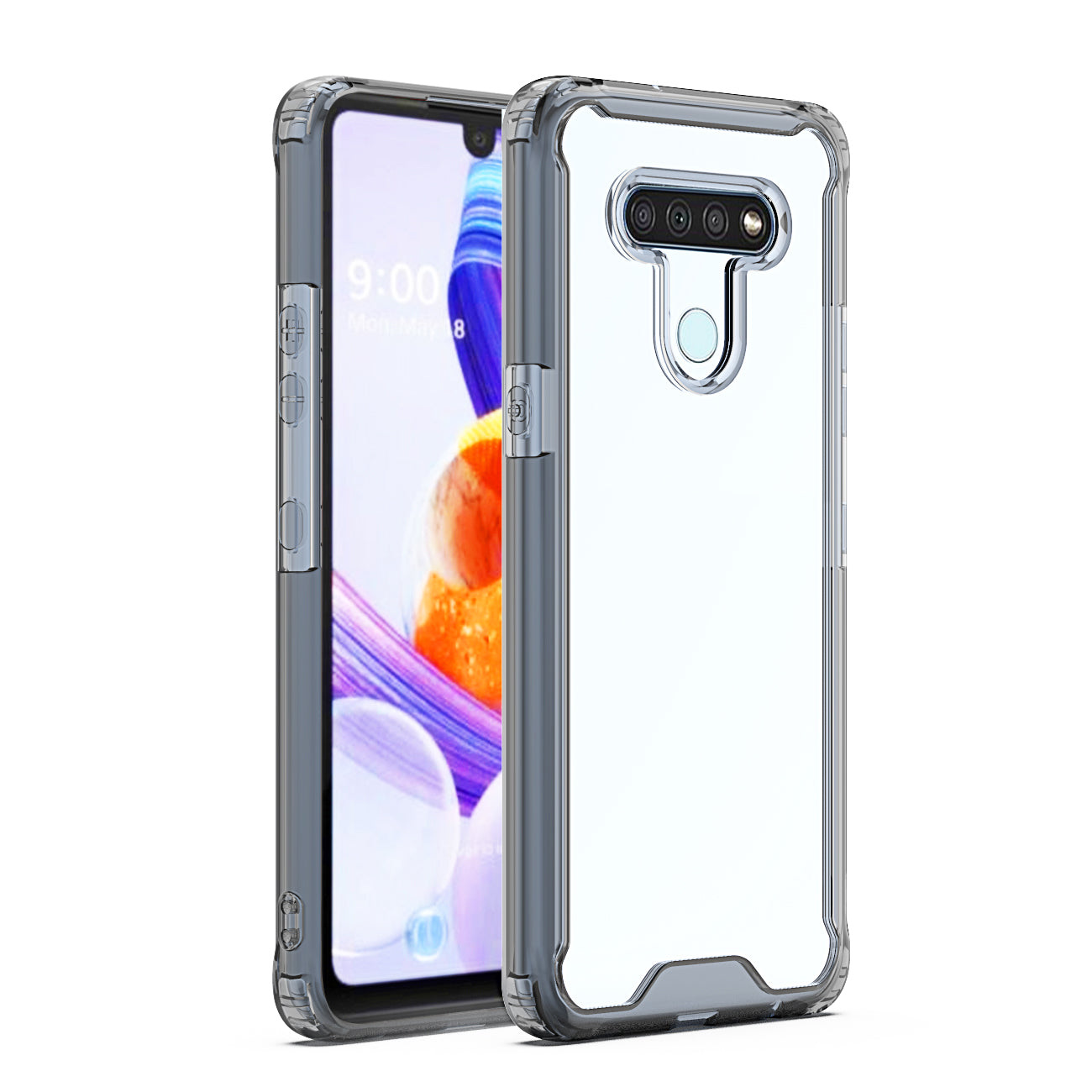 Case Bumper PC And TPU Clear High Quality LG K51 Black Color