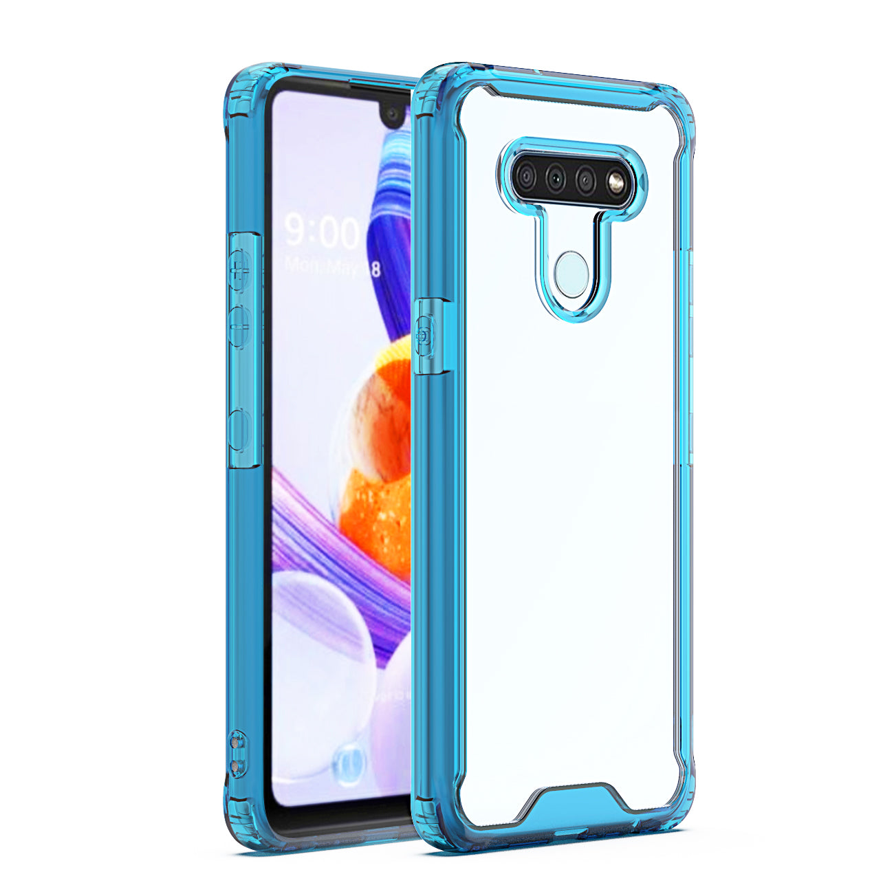 Case Bumper PC And TPU High Quality LG K51 Blue Color