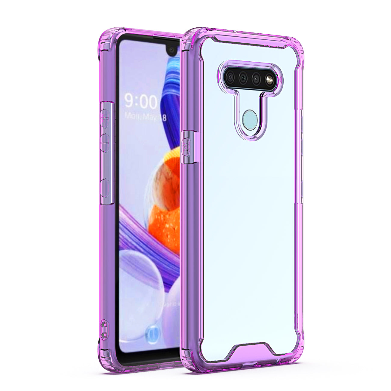 Case Bumper PC And TPU Clear High Quality LG K51 Purple Color