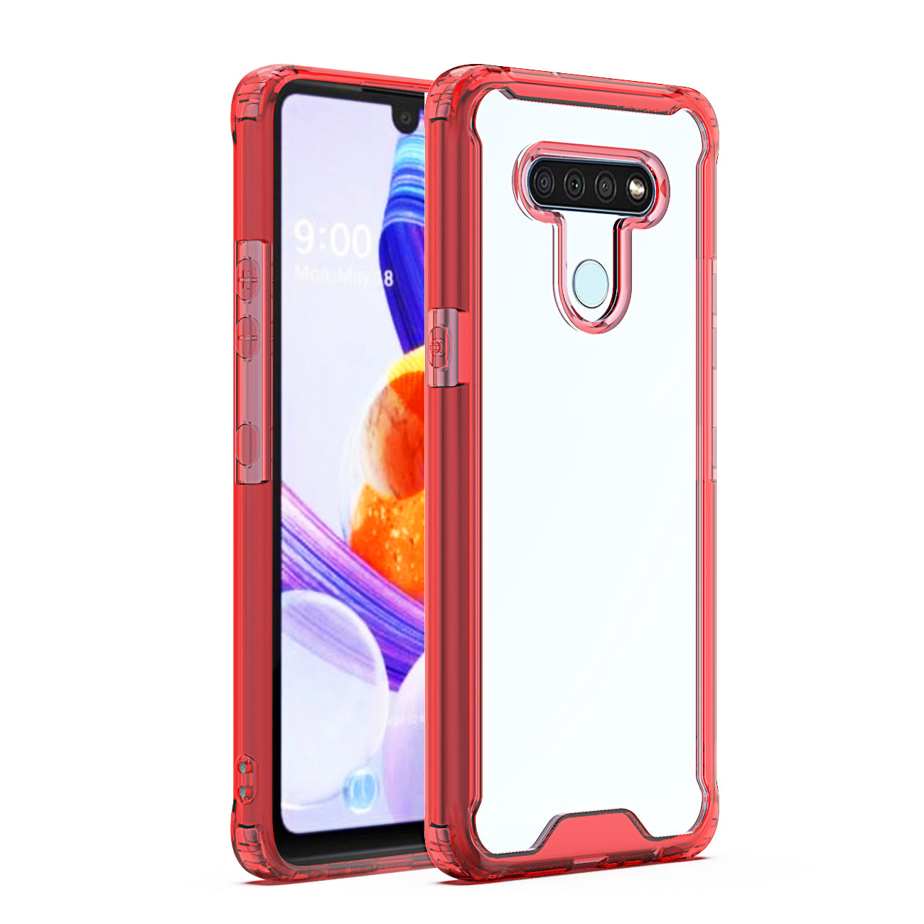 Case Bumper PC And TPU High Quality LG K51 Red Color