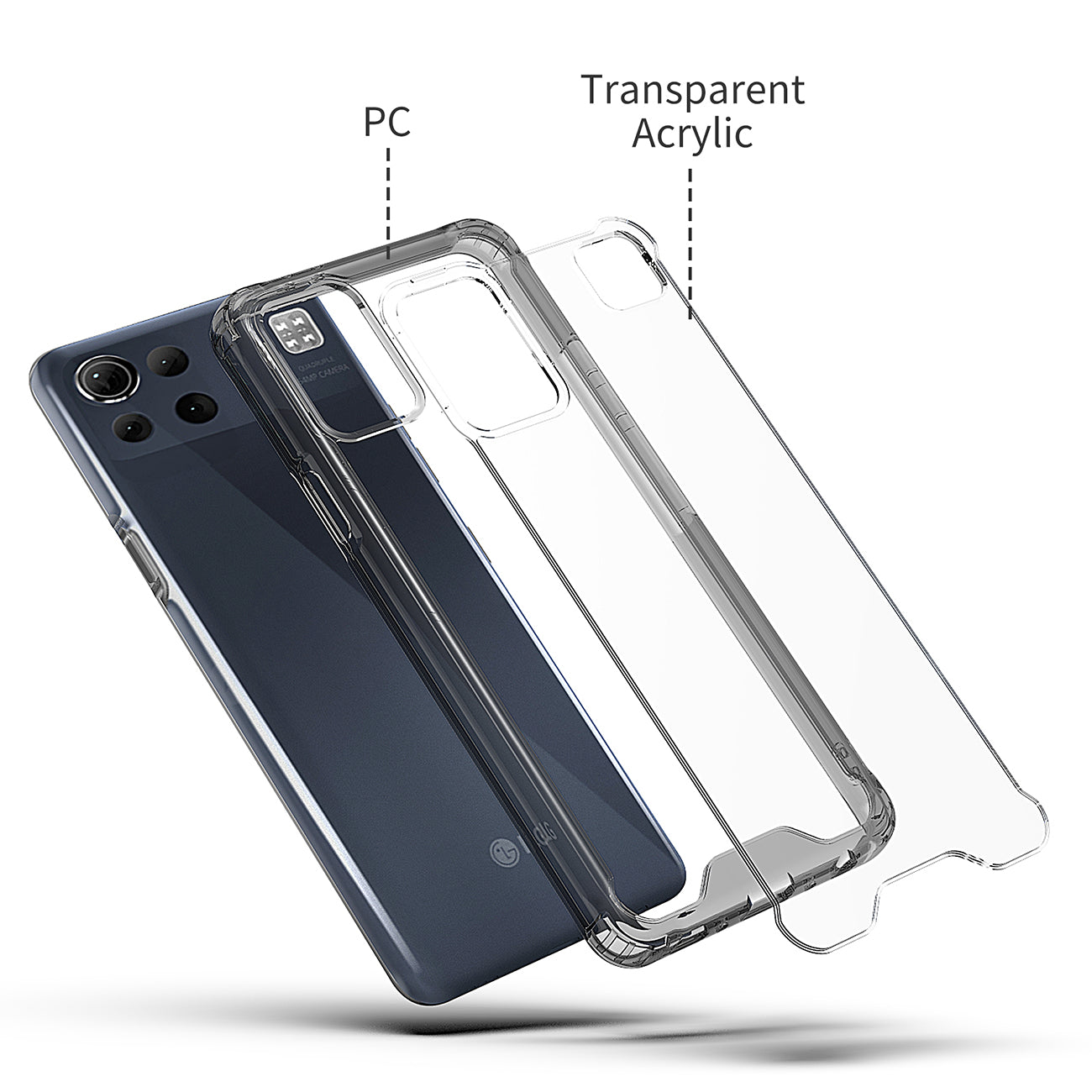 Case Bumper PC and TPU Clean High Quality 2X LG-K92 5G Black