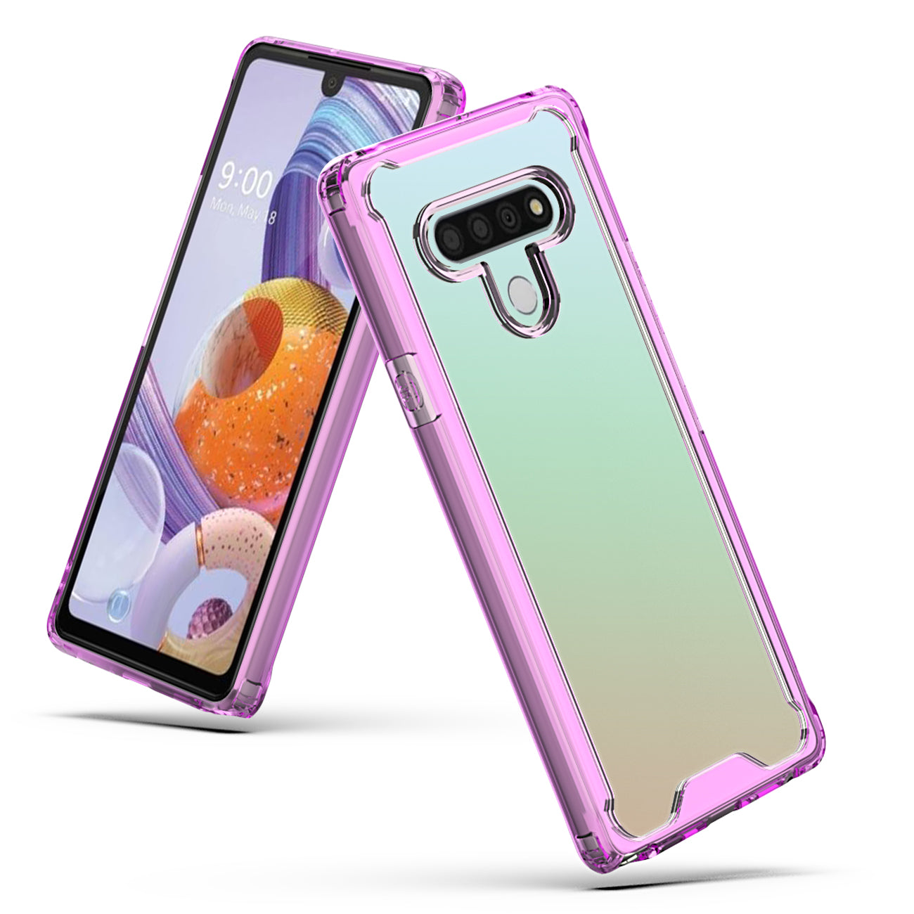 Case Bumper PC And TPU Clear High Quality LG STYLO 6 Purple Color