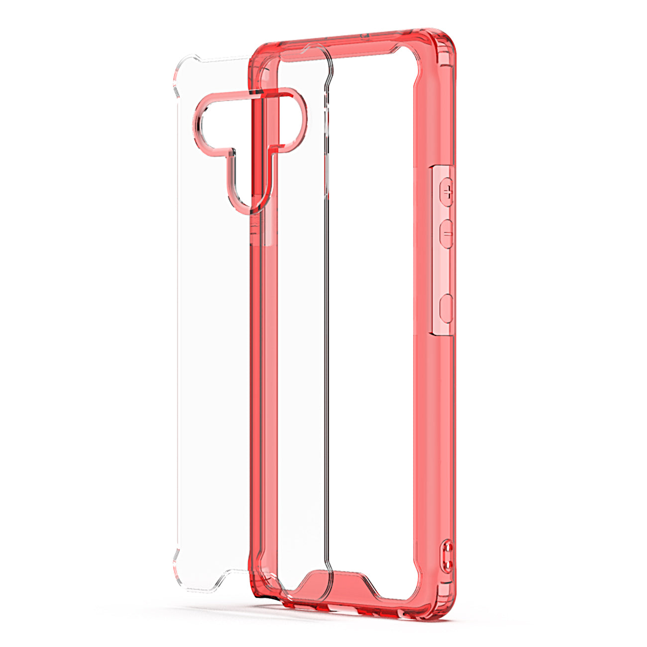 Case Bumper PC And TPU Clear High Quality LG STYLO 6 Red Color
