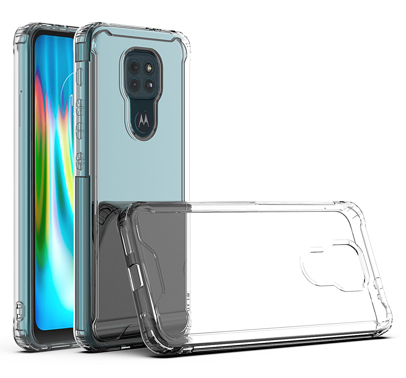Case Bumper TPU And PC High Quality Moto E7 Plus/ G9/ G9 Play Clear