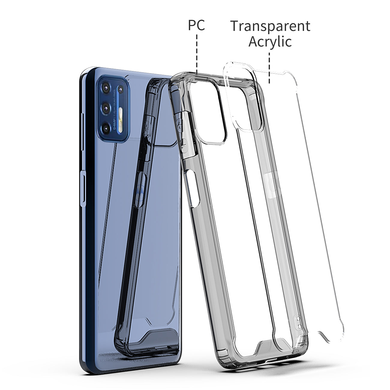 Case Bumper TPU And PC Clear High Quality Moto G9 Plus Black Color