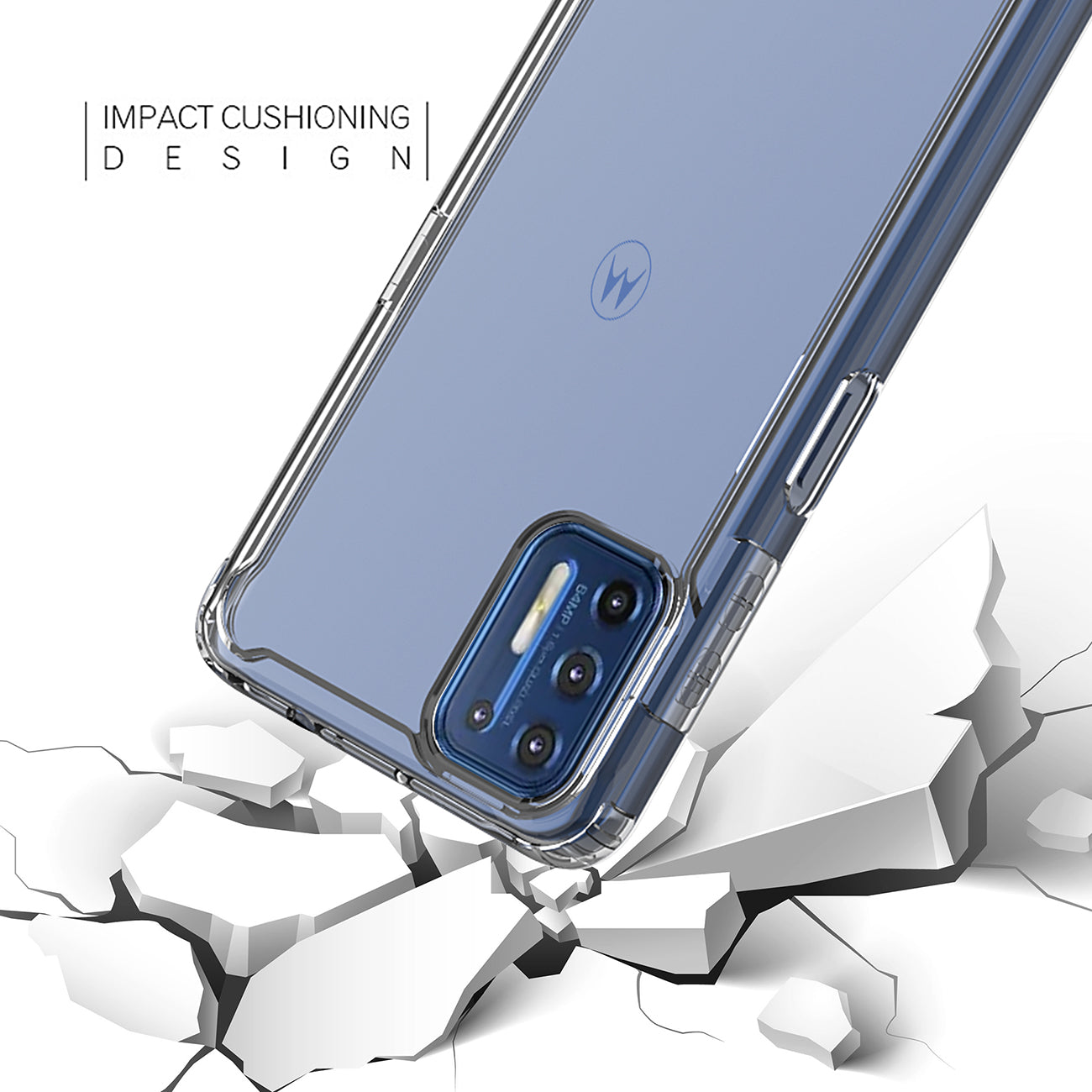 Case Bumper TPU And PC High Quality Moto G9 Plus Clear