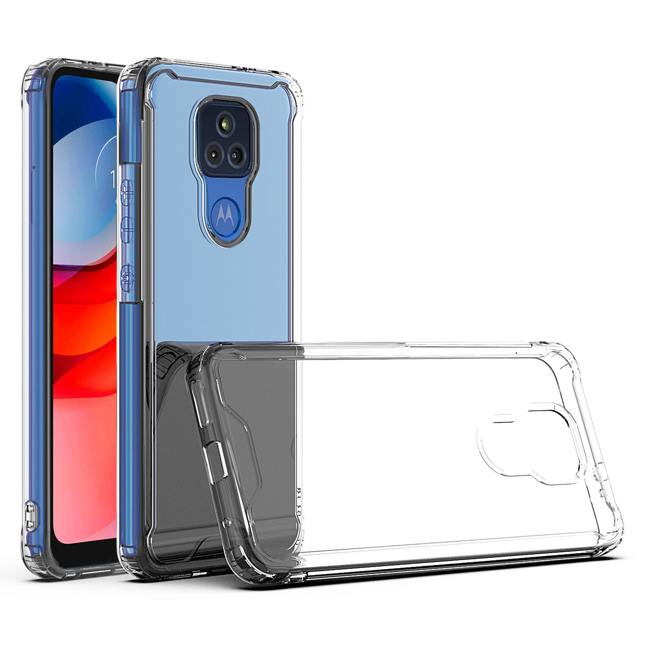 Case Bumper PC And TPU High Quality 2X Clean For Moto G Play 2021 Clear