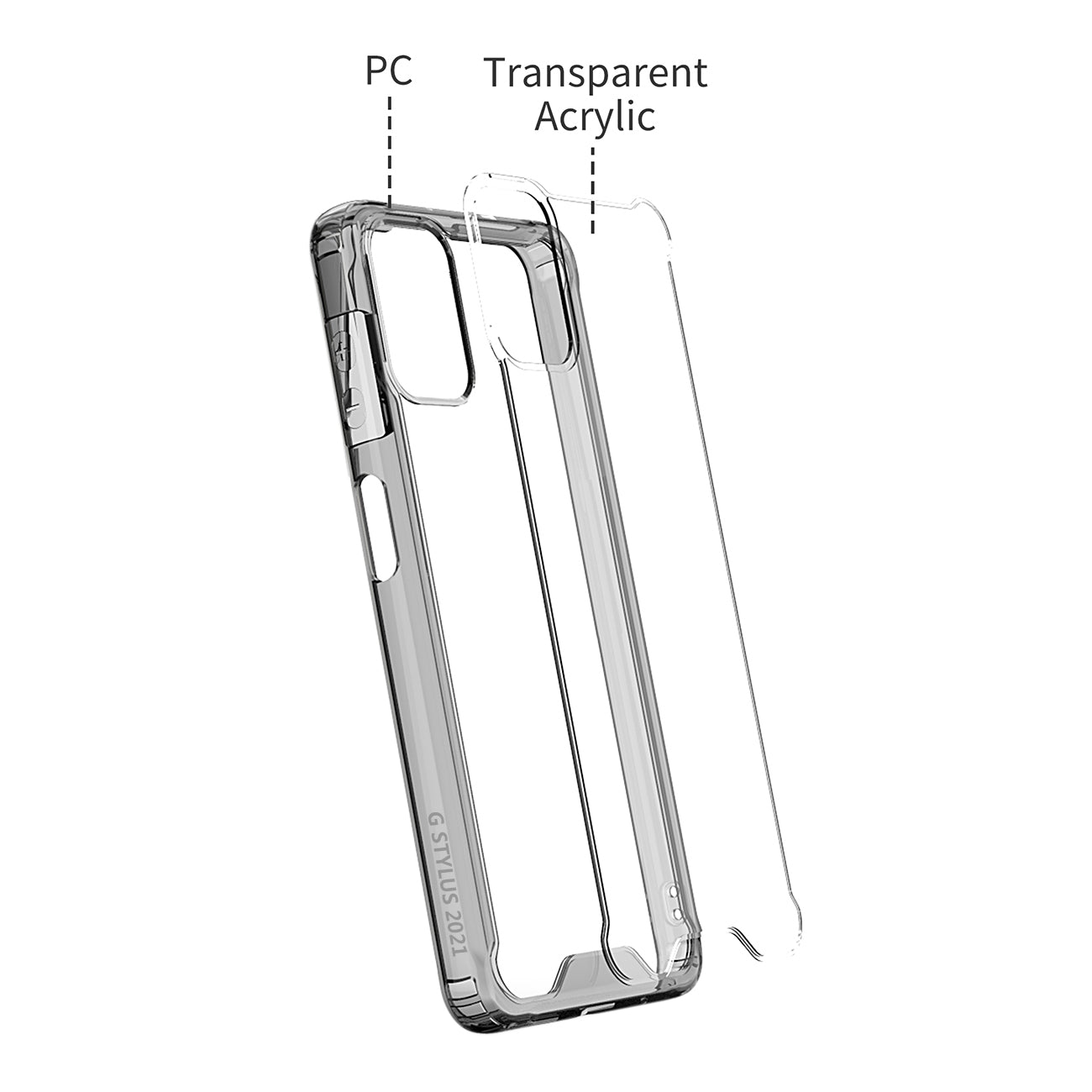Case Bumper PC And TPU High Quality 2X Clean Moto G Stylus 2021 Black Color