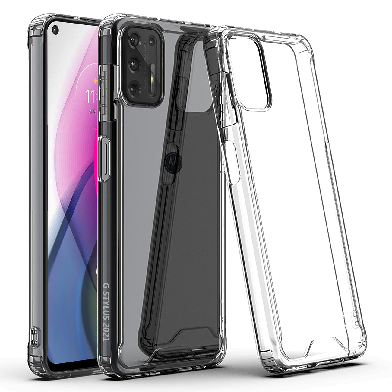 Case Bumper PC And TPU High Quality 2X Clean Moto G Stylus 2021 Clear