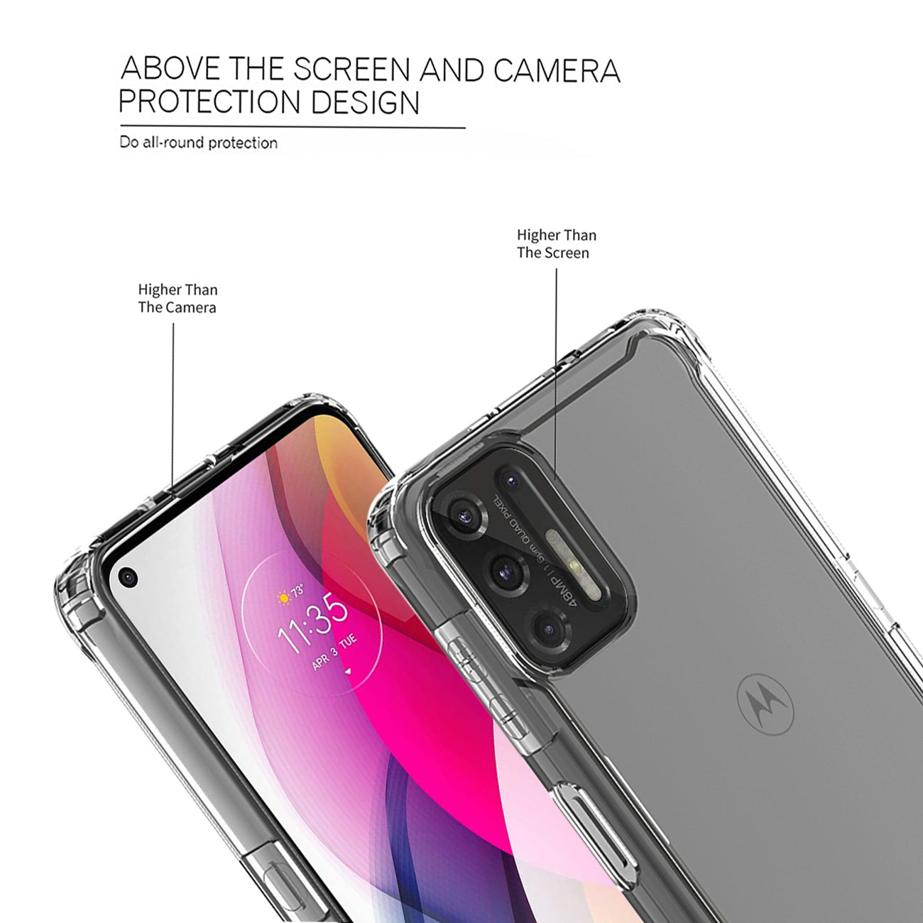 Case Bumper PC And TPU High Quality 2X Clean Moto G Stylus 2021 Clear