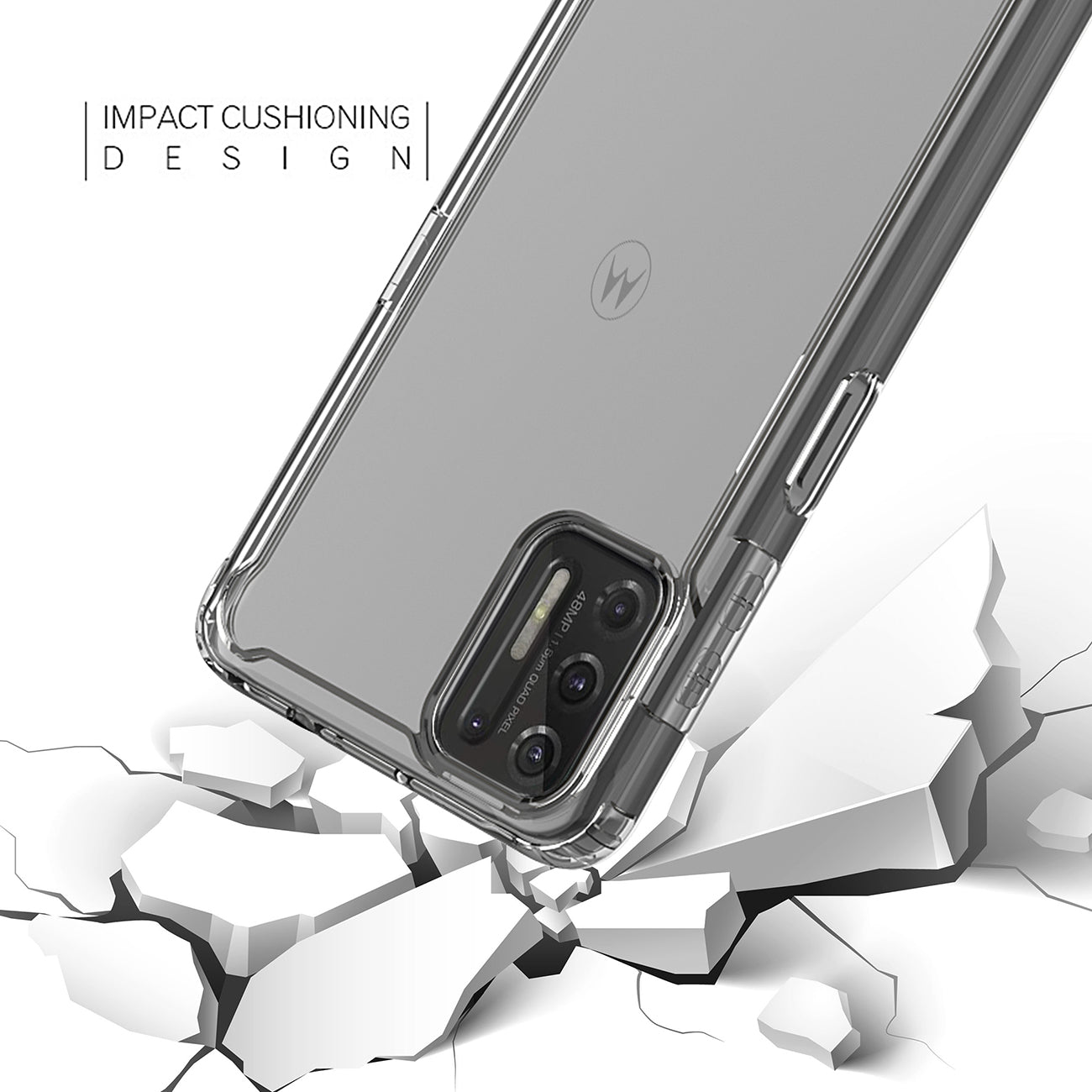 Case Bumper PC And TPU High Quality 2X Clean Moto G Stylus 2021 Clear
