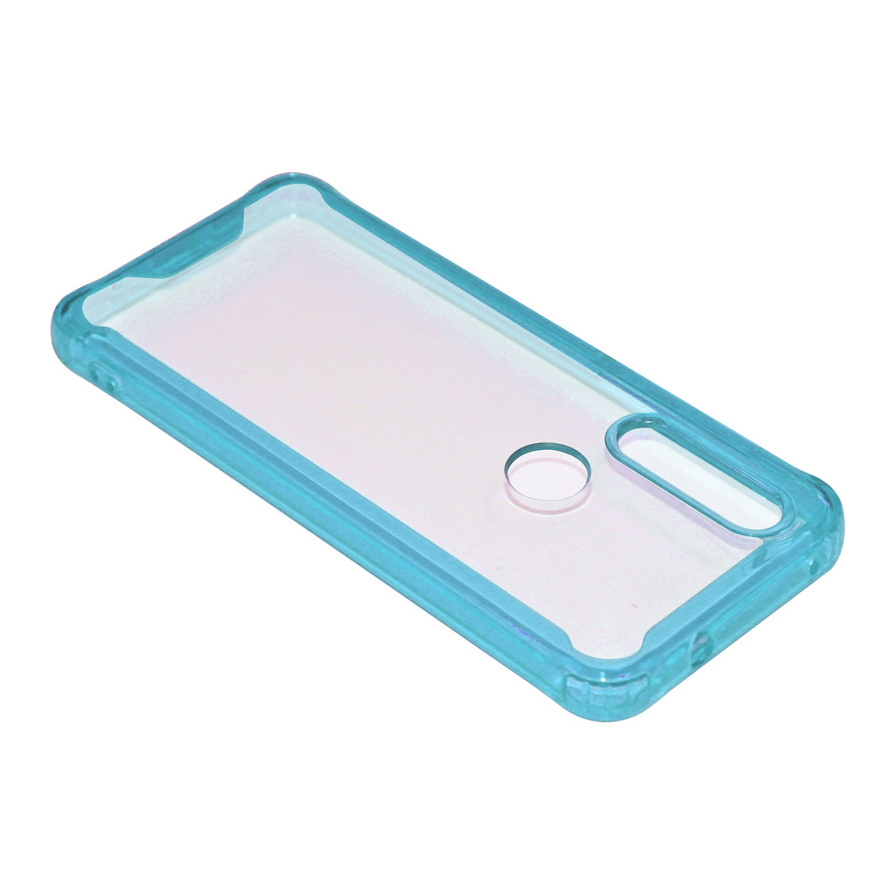 Case Bumper TPU And PC High Quality Motorola G8 Clear Blue Color