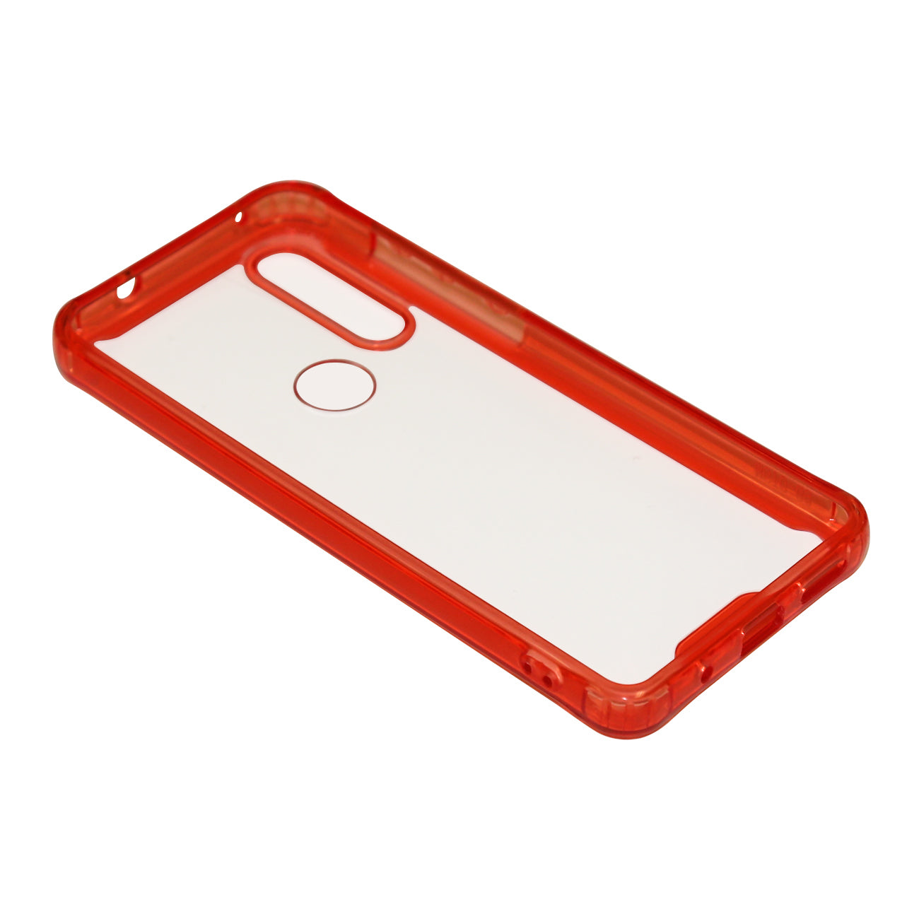 Case Bumper TPU And PC High Quality Motorola G8 Clear Red Color