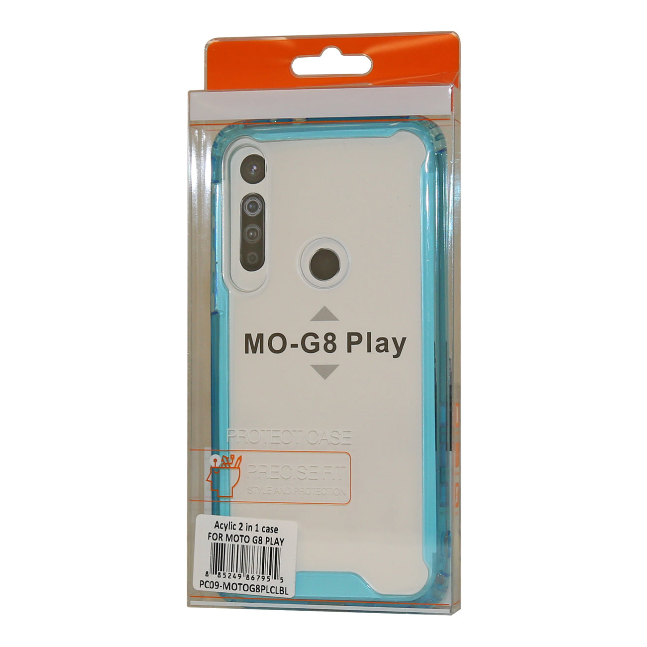 Case Bumper TPU And PC High Quality Motorola G8 Play Clear Blue Color