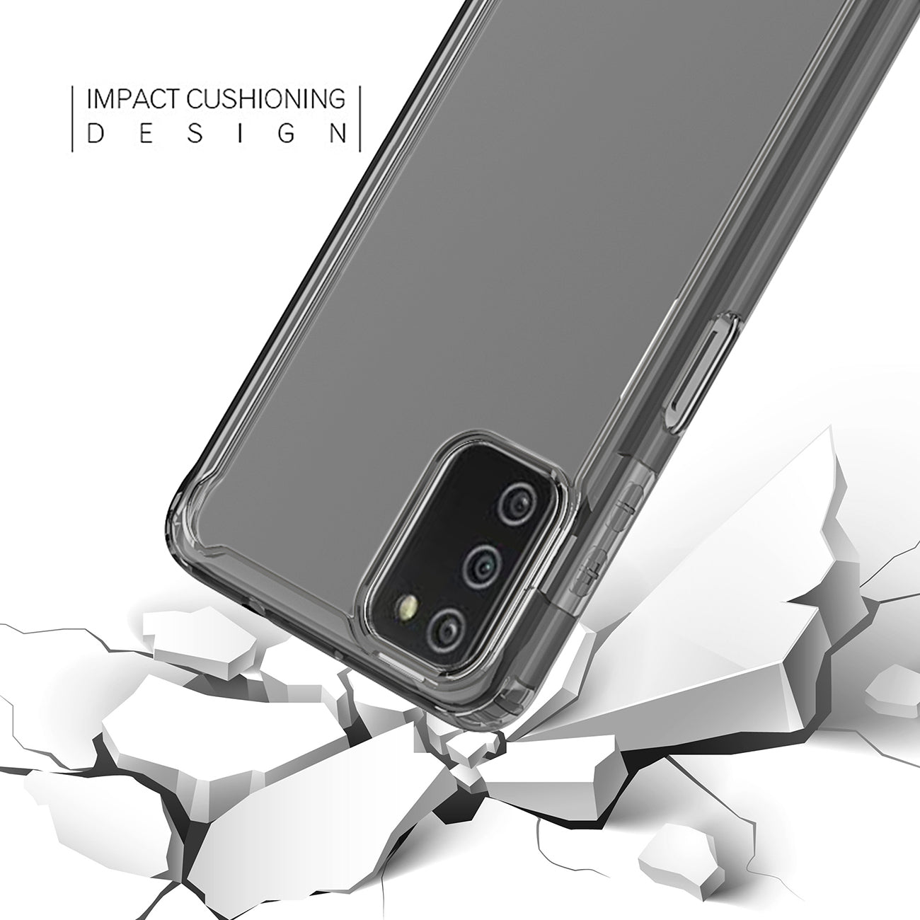 Case Bumper PC And TPU High Quality 2X For Samsung Galaxy A02S Clean Black Color