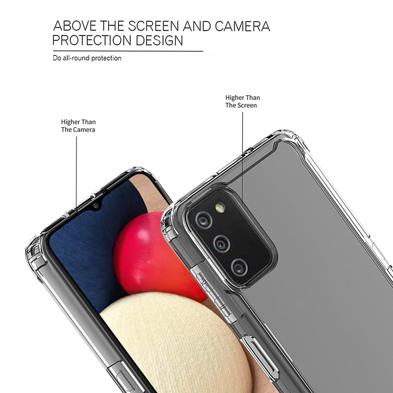 Case Bumper PC And TPU High Quality 2X Clean For Samsung Galaxy A02S Clear