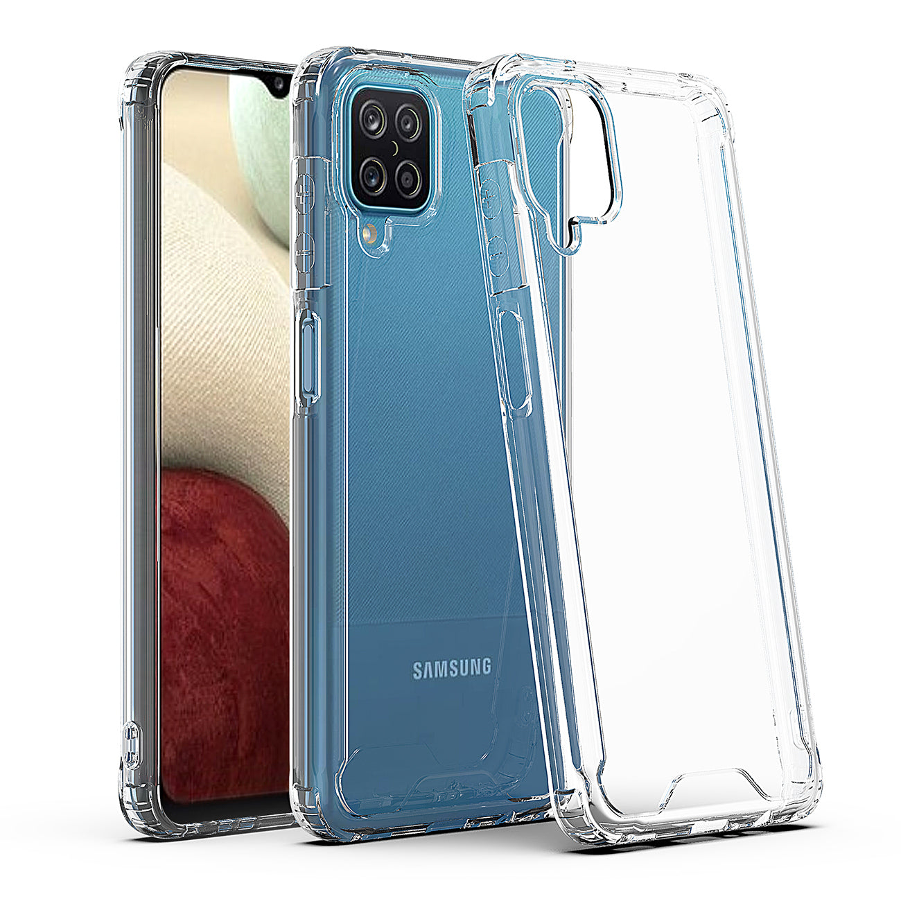 High Quality 2X Clean PC and TPU Bumper Case In Clear For Samsung Galaxy A12 5G