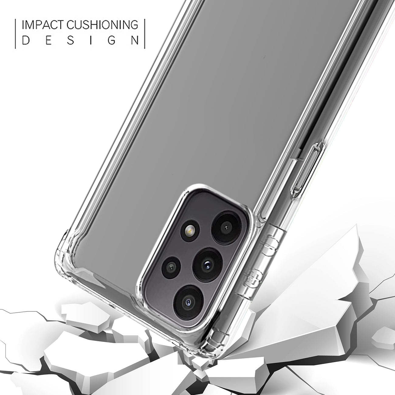 High Quality 2X Clean PC and TPU Bumper Case In Clear For Samsung Galaxy A23