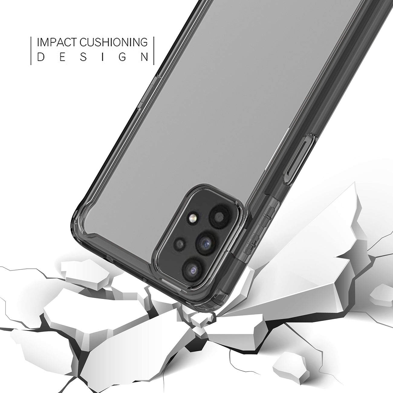 Case Bumper PC And TPU High Quality 2X For Samsung Galaxy A32 5G Clean Black Color