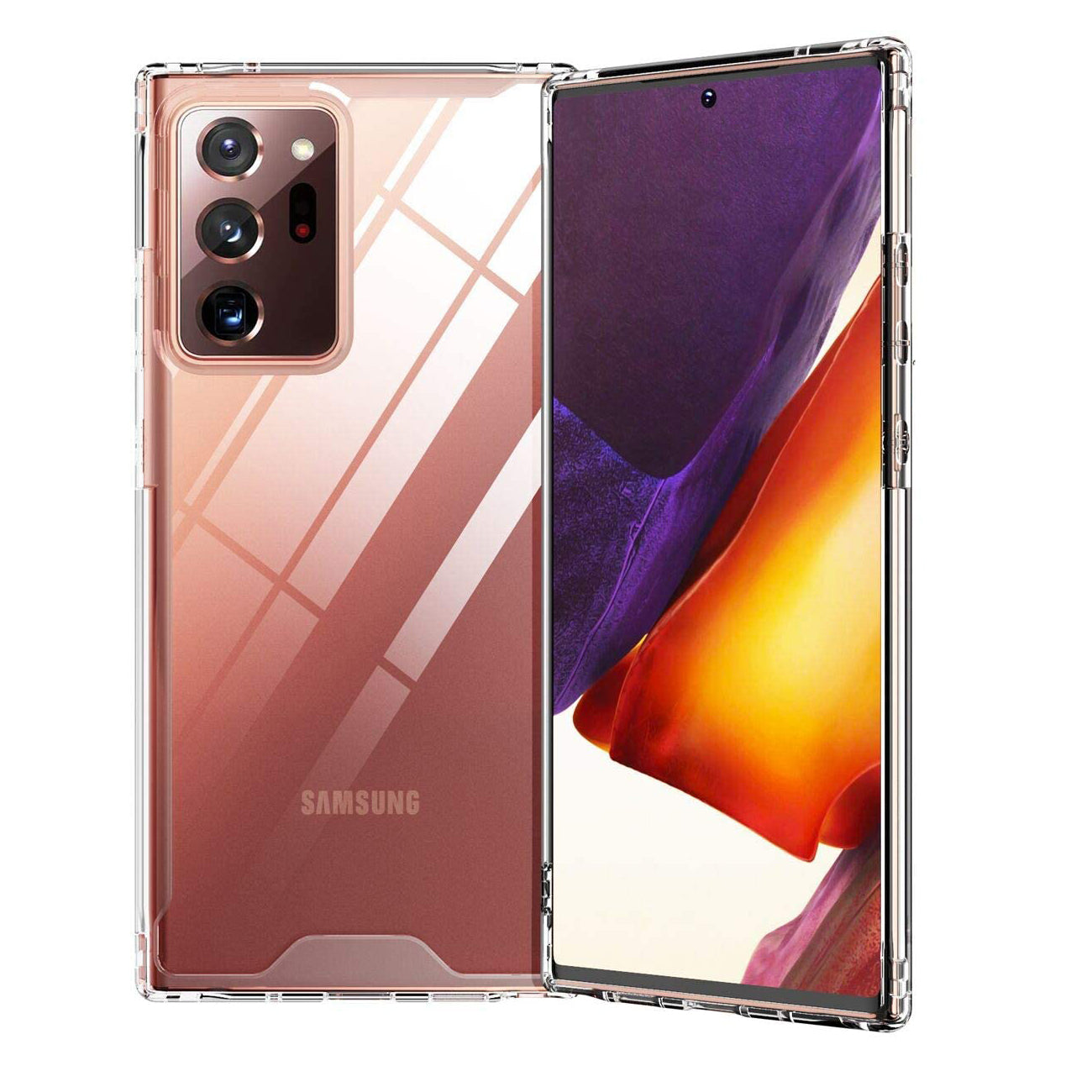 Case Bumper PC And TPU High Quality 2X Clean For Samsung Galaxy Note 20 Ultra Clear