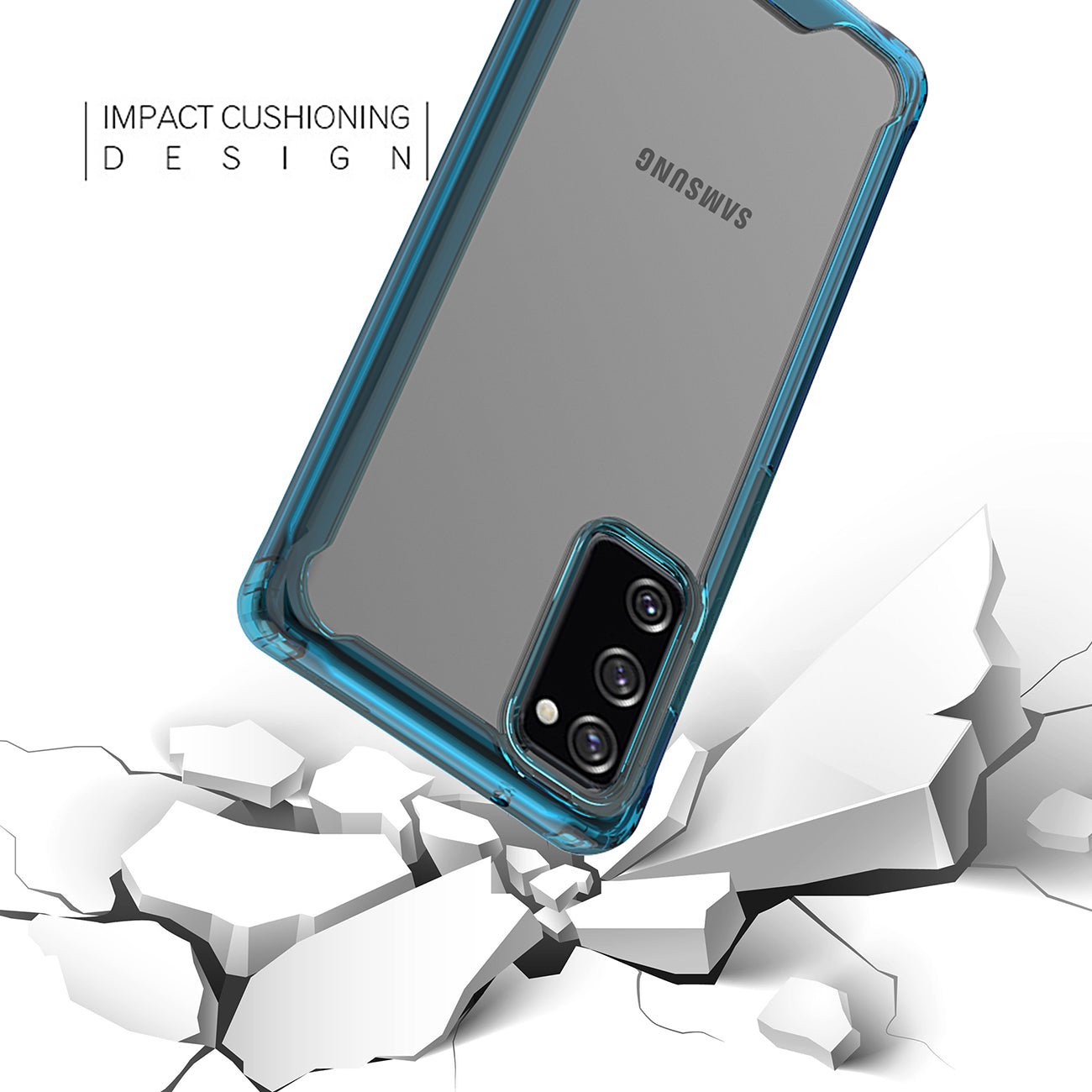 High quality TPU Bumper and Clarity PC Case ForSAMSUNG GALAXY S20 FAN EDITION In Blue