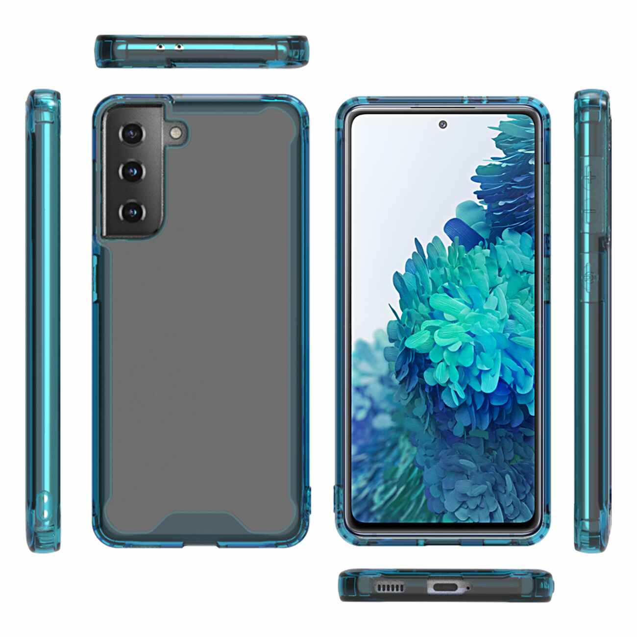 High quality TPU Bumper and Clarity PC Case ForSAMSUNG GALAXY S21/S30 PLUS In Blue