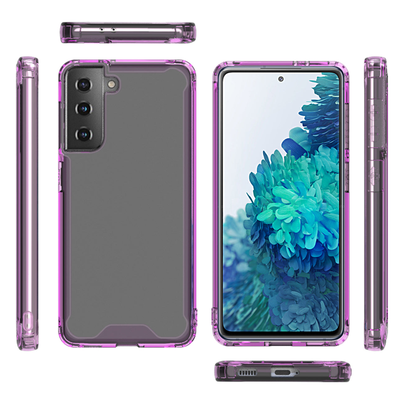 High quality TPU Bumper and Clarity PC Case ForSAMSUNG GALAXY S21/S30 PLUS In Purple