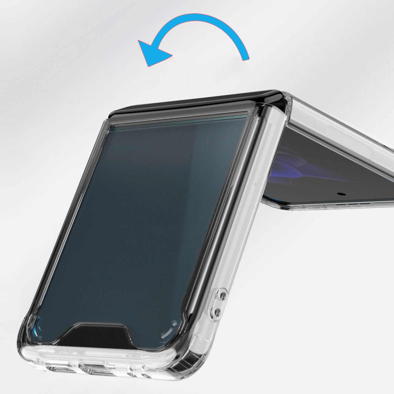 High Quality 2X Clean PC and TPU Bumper Case In Clear For Samsung Galaxy Z Flip 4