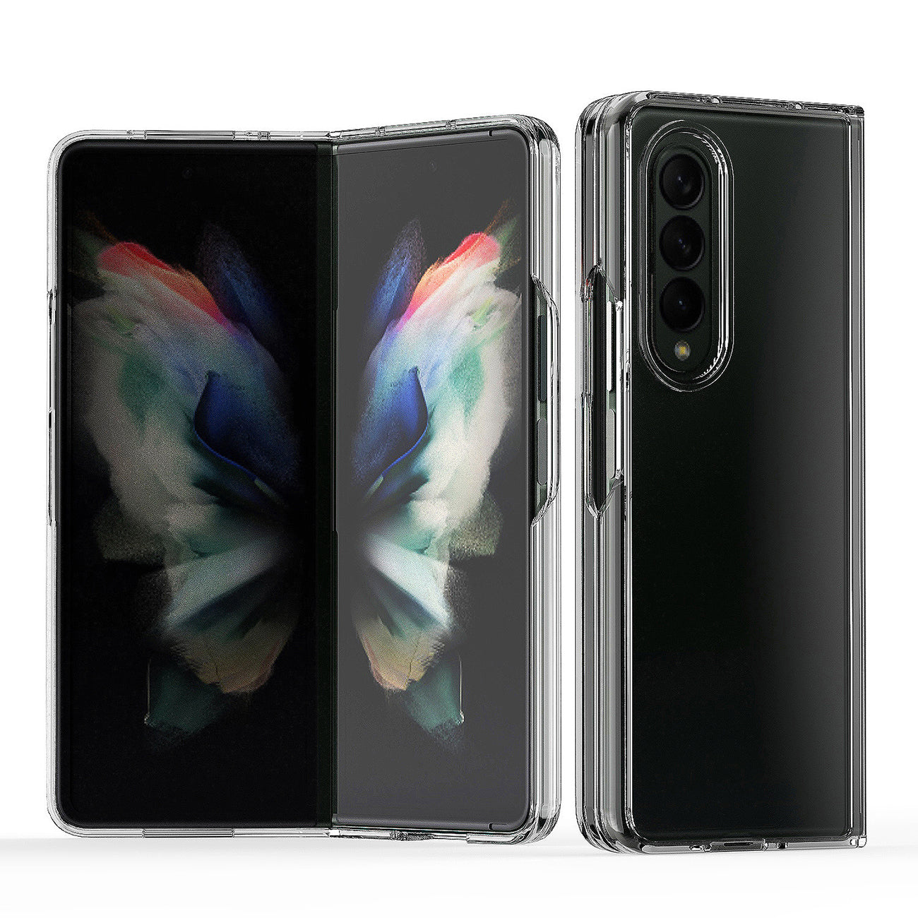 High Quality 2X Clean PC and TPU Bumper Case In Clear For Samsung Galaxy Z Fold 4