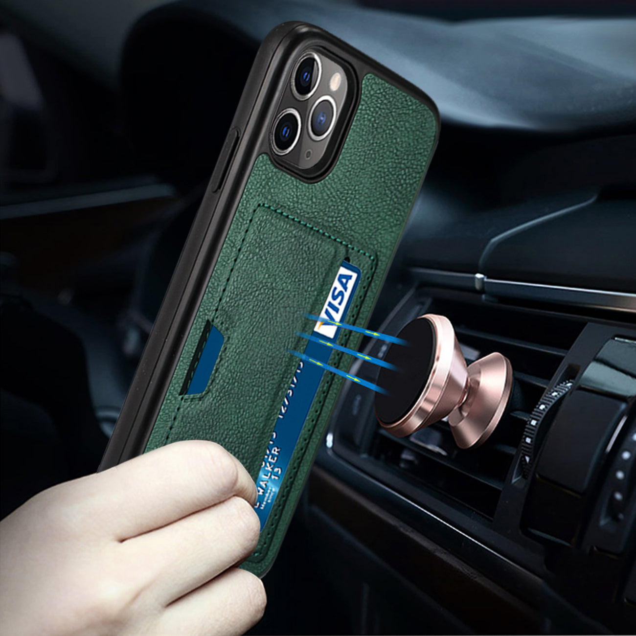 Cases Card Pocket Apple iPhone 11 Pro Max Green Color