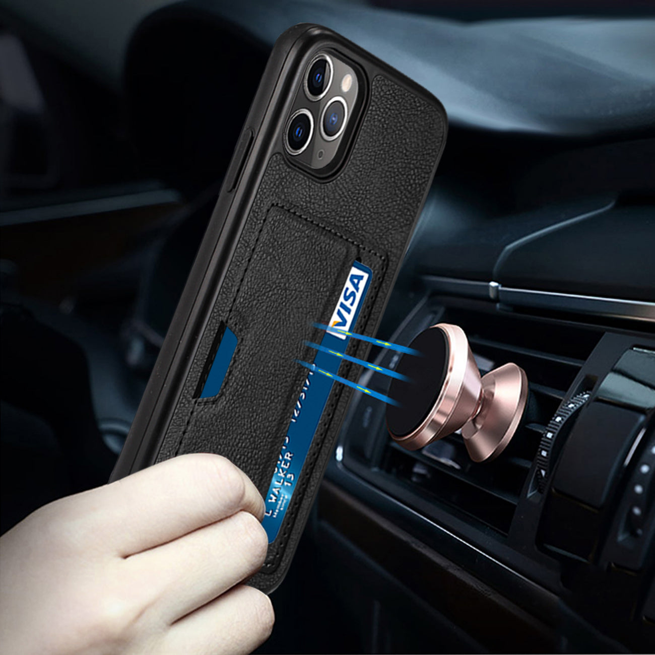 Case Card Pocket Apple iPhone 11 Pro Black Color