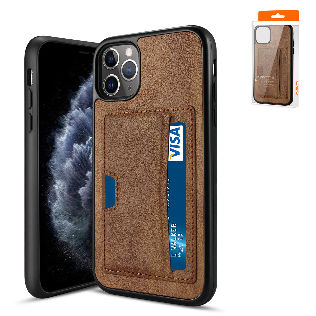 Case Card Pocket Apple iPhone 11 Pro Brown Color