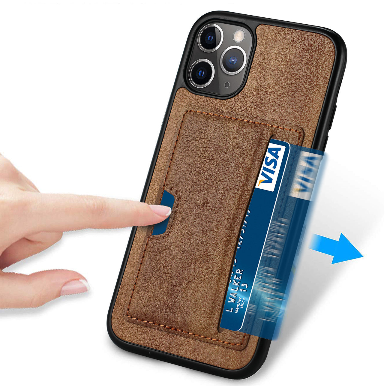 Case Card Pocket Apple iPhone 11 Pro Brown Color