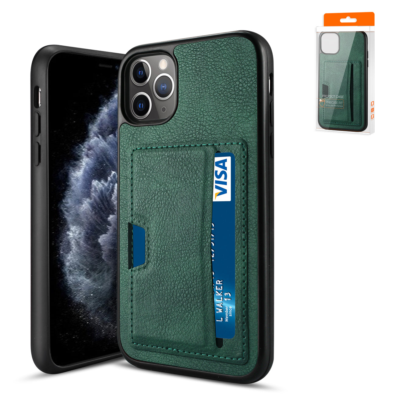 Case Card Pocket Apple iPhone 11 Pro Green Color