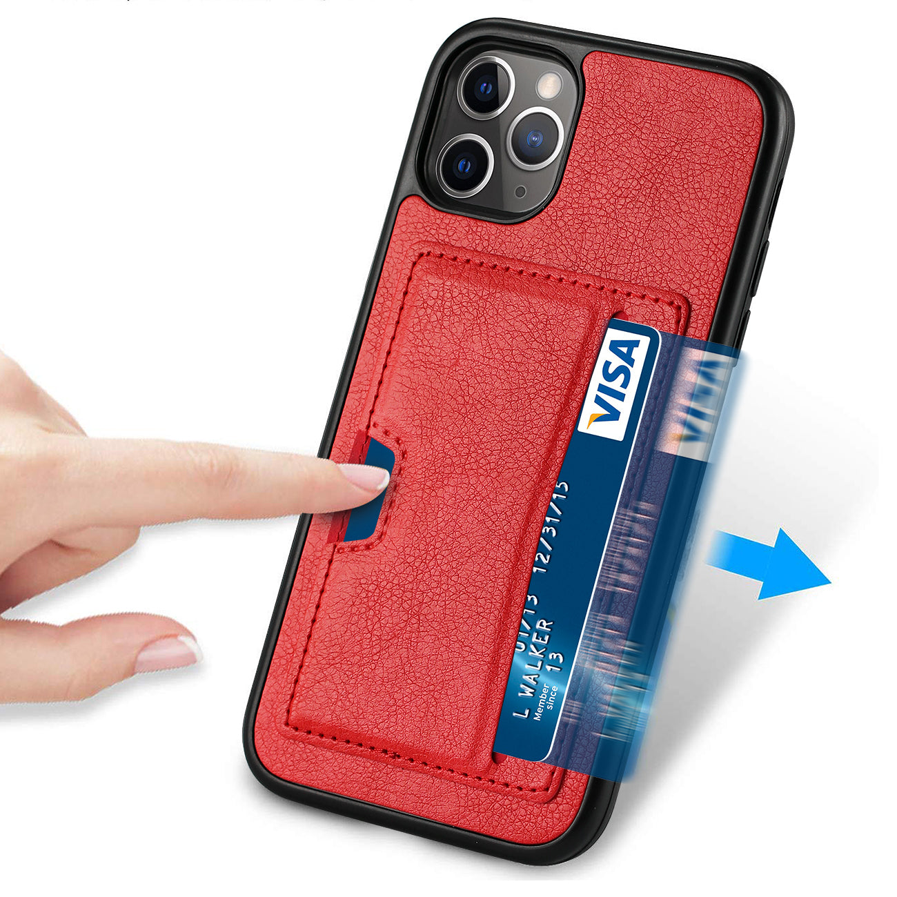 Case Card Pocket Apple iPhone 11 Pro Red Color