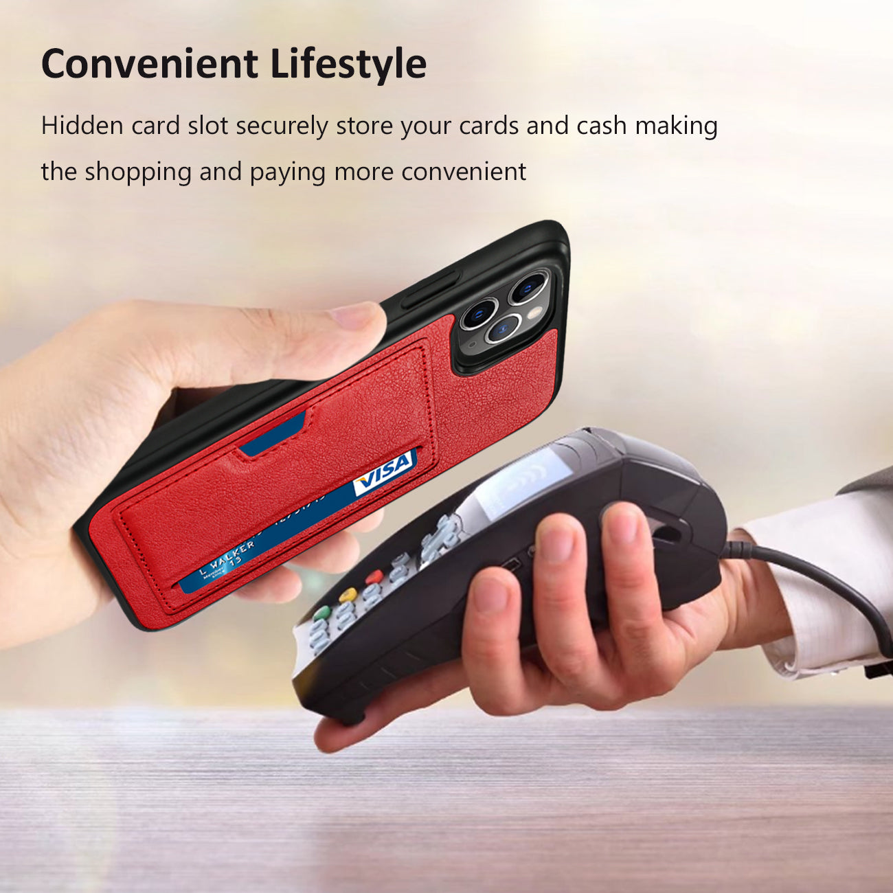 Case Card Pocket Apple iPhone 11 Pro Red Color