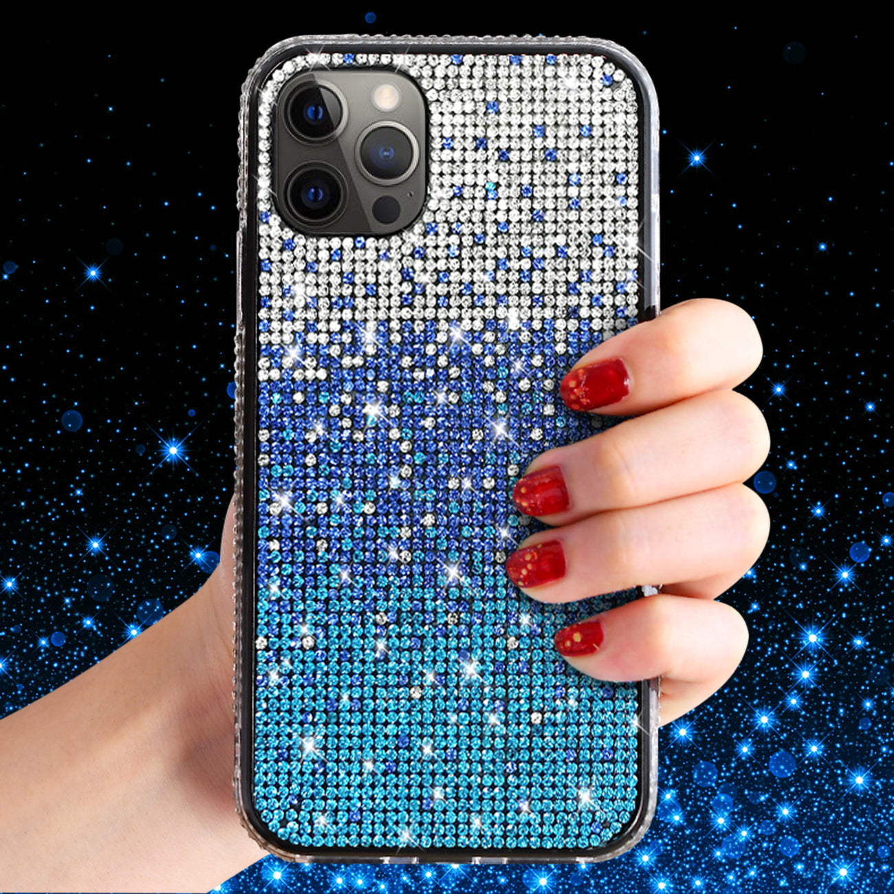 Case Diamond Design Apple iPhone 12/ IPHONE 12 Pro Blue Color