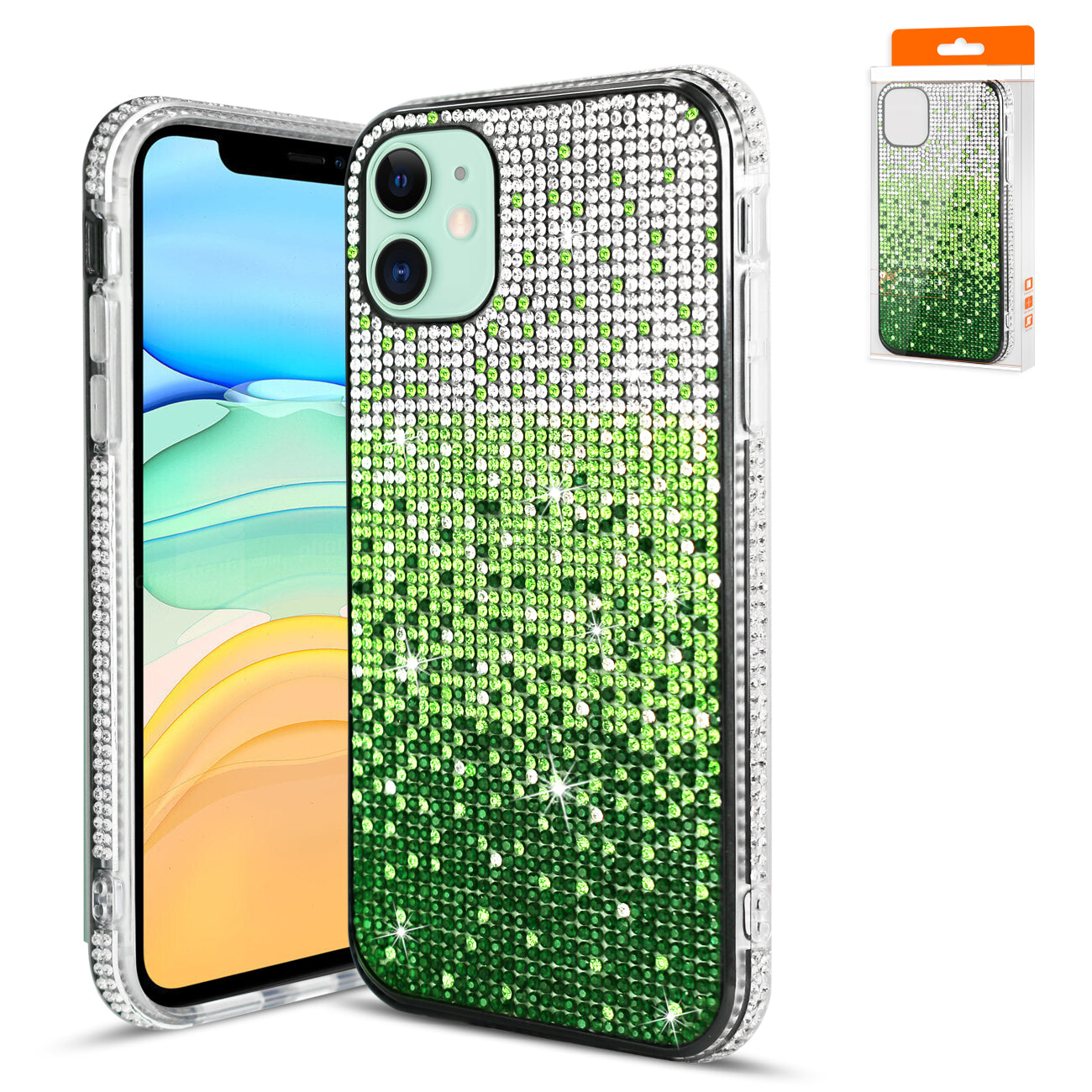 Case Design Diamond Apple iPhone 11 Green Color