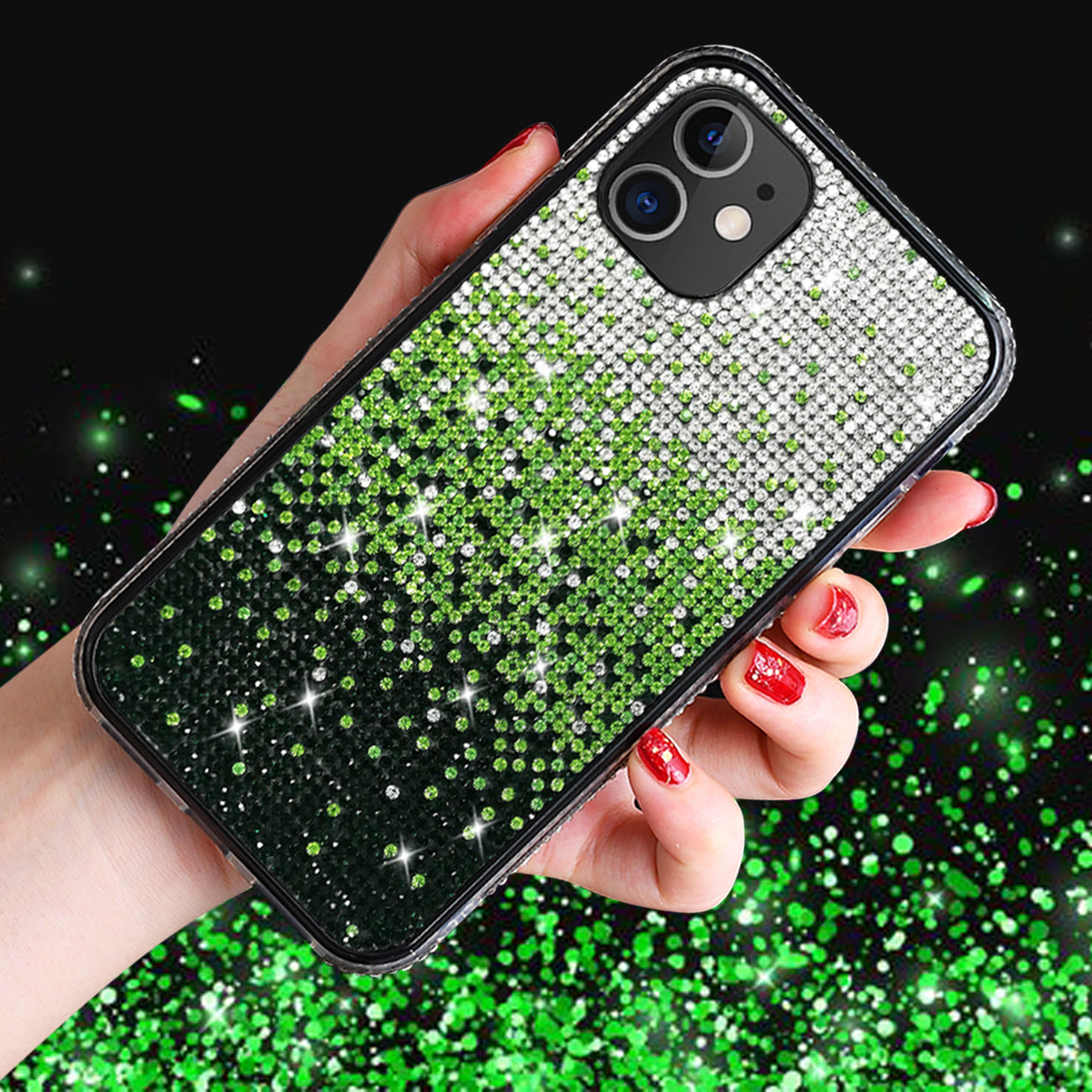 Case Diamond Design Apple iPhone XR Green Color