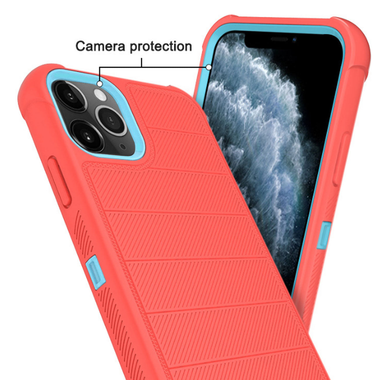 Case Holster Combo Hybrid 3-In-1 Heavy Duty Apple iPhone 11 Pro Max Red Color