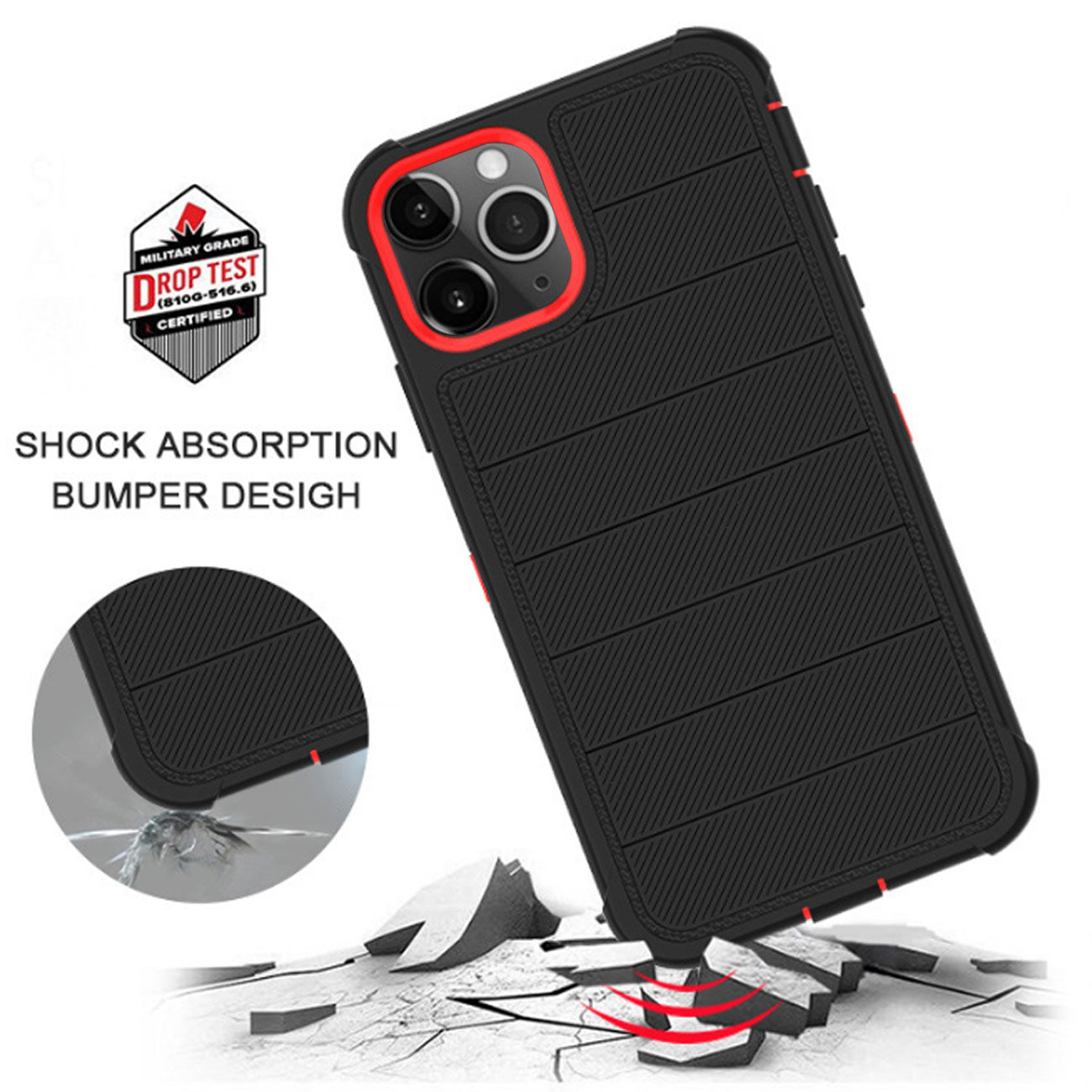 Case Holster Combo Hybrid 3-In-1 Heavy Duty Apple iPhone 11 Pro Black Color
