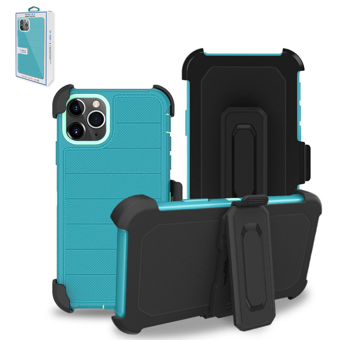 Case Holster Combo Hybrid 3-In-1 Heavy Duty Apple iPhone 11 Pro Green Color