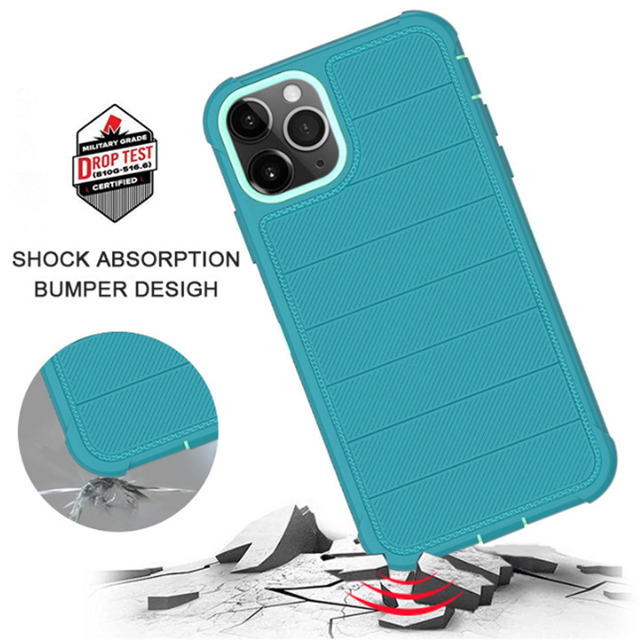 Case Holster Combo Hybrid 3-In-1 Heavy Duty Apple iPhone 11 Pro Green Color