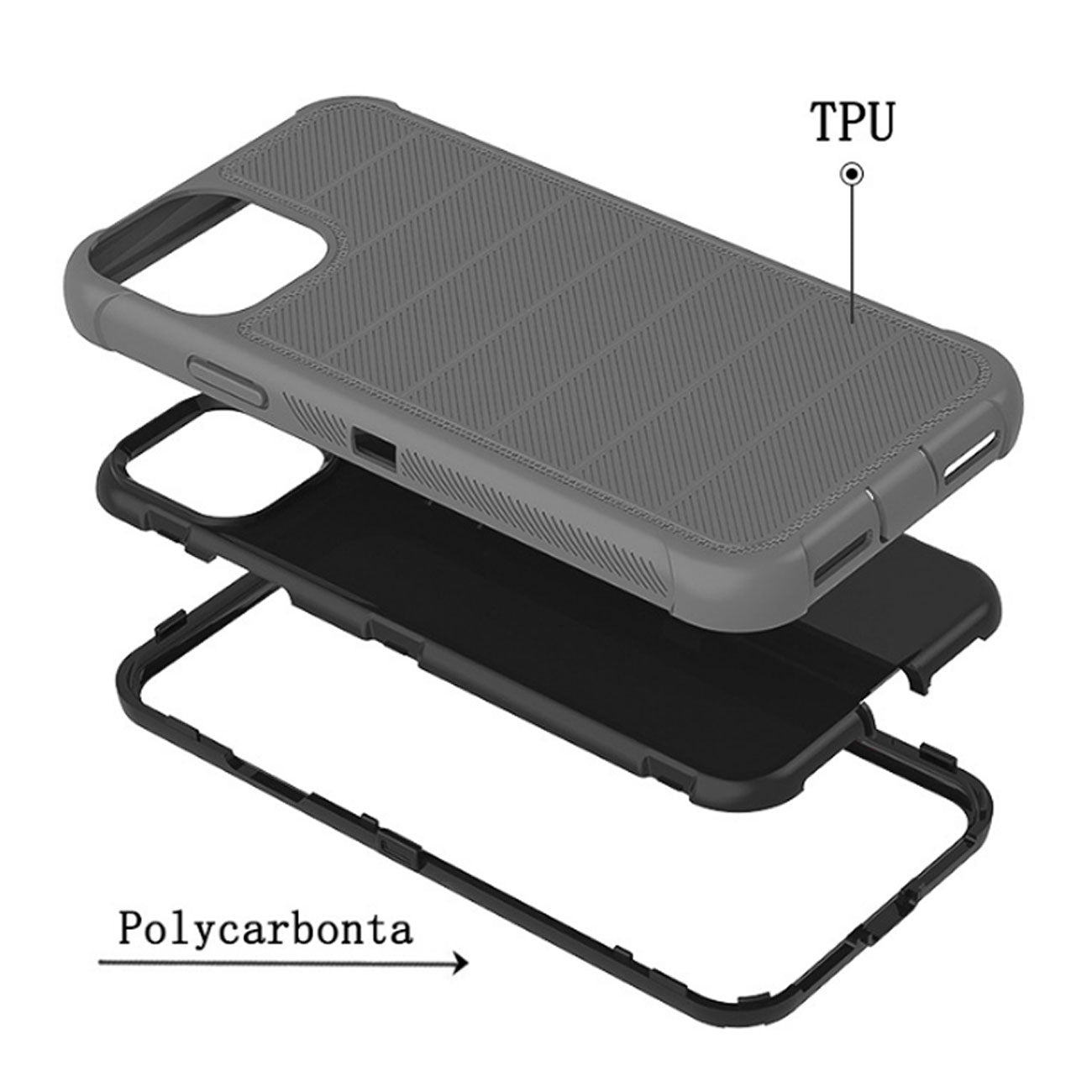 Case Holster Combo Hybrid 3-In-1 Heavy Duty Apple iPhone 11 Pro Gray Color