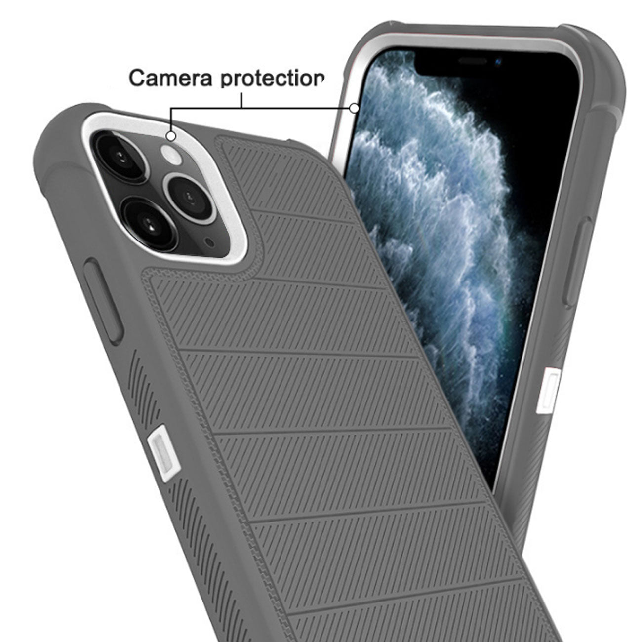 3-In-1 Hybrid Heavy Duty Holster Combo Case For APPLE IPHONE 11 PRO In Blue