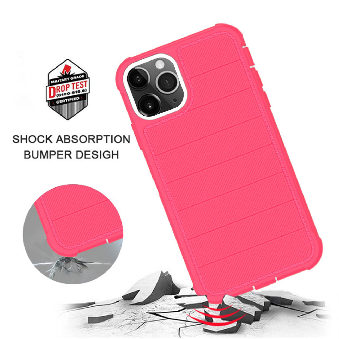 Case Holster Combo Hybrid 3-In-1 Heavy Duty Apple iPhone 11 Pro Hot Pink Color