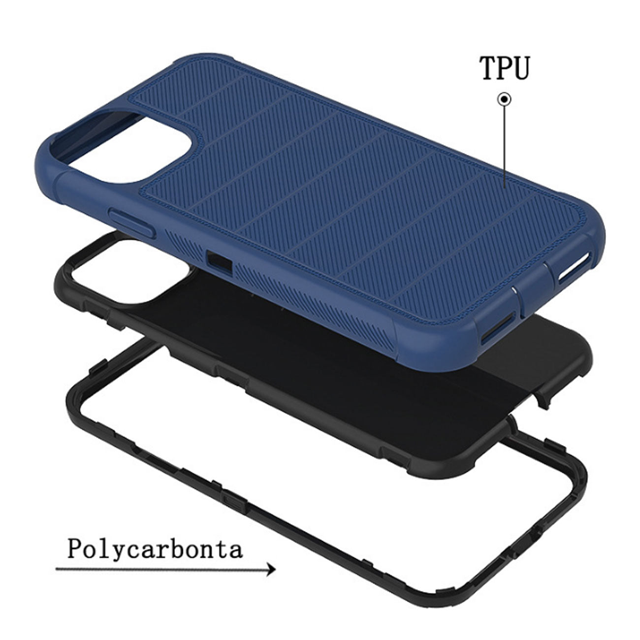 Case Holster Combo Hybrid 3-In-1 Heavy Duty Apple iPhone 11 Pro Navy Color